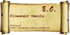 Biswanger Ompoly névjegykártya